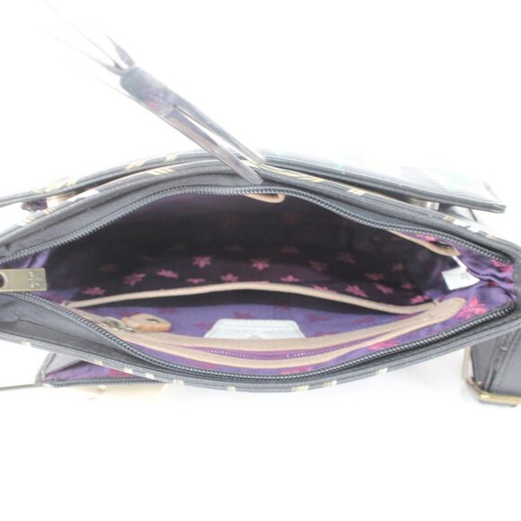 Anuschka Purse 11 x 9x3 Multi Color Red Bug Holiday Painted Leather Purse - Picture 8 of 12